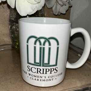 Scripps College White and Green Mug